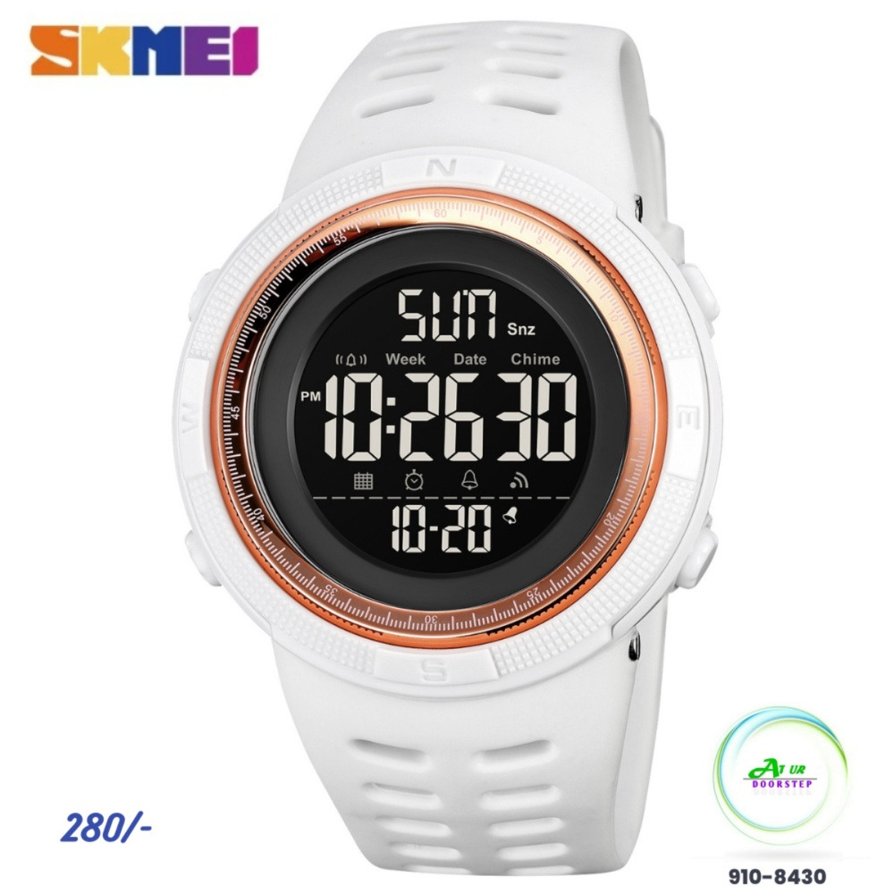 Digital Watch 2070WT Skmei Wristwatch Water proof level 5ATM