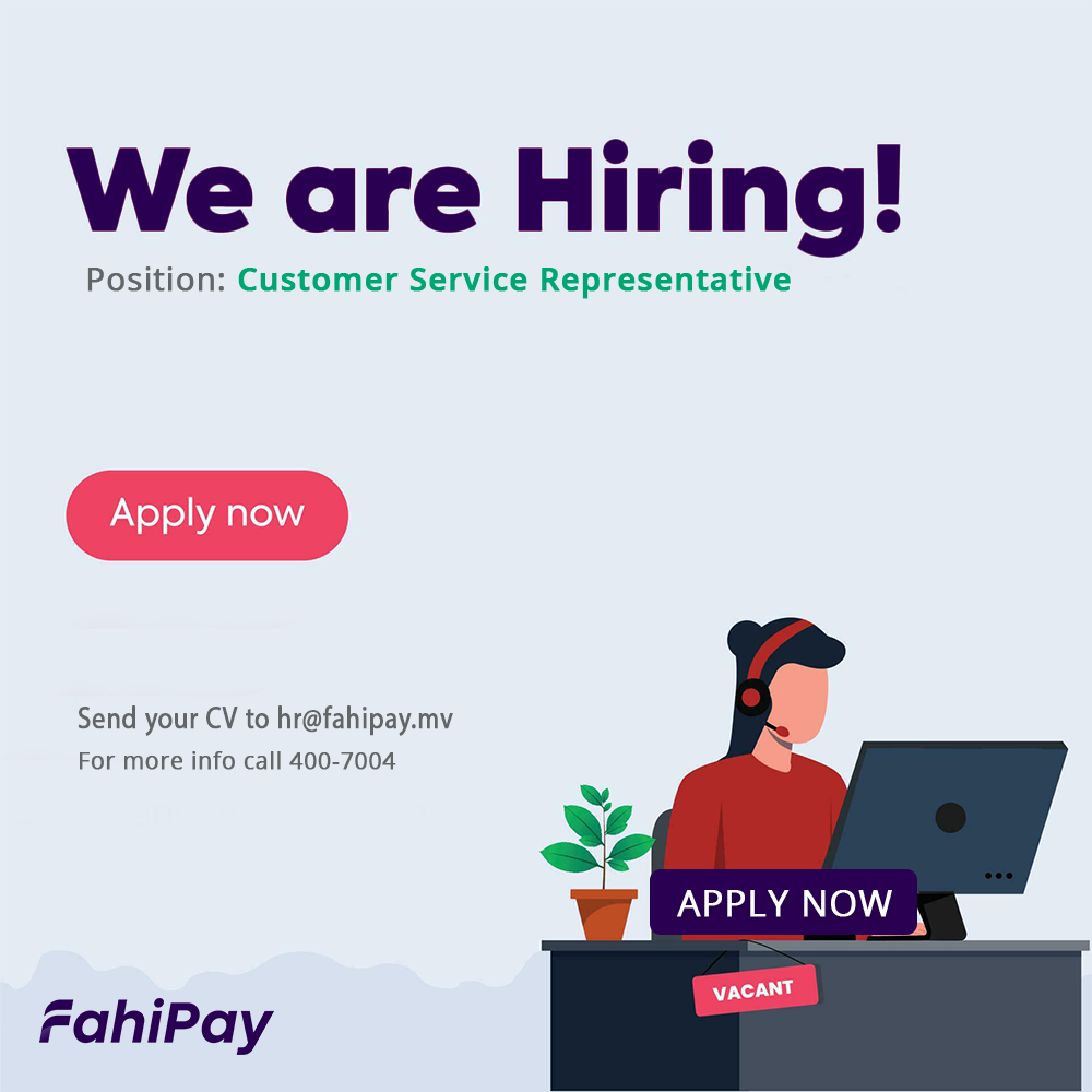 Customer Service Representative / FahiPay - (Maldivians Only)