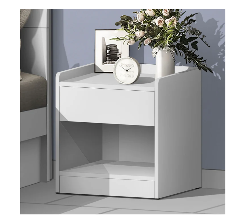 Bedside Table | SKU: 53519 | WITH 1 DRAWER | Brand: BNF | Color: WHITE