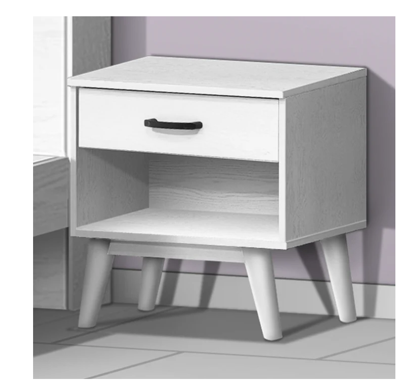 Bedside Table | SKU: 42850 | WITH 1 DRAWER | Brand: F-GOLD | Color: WHITE