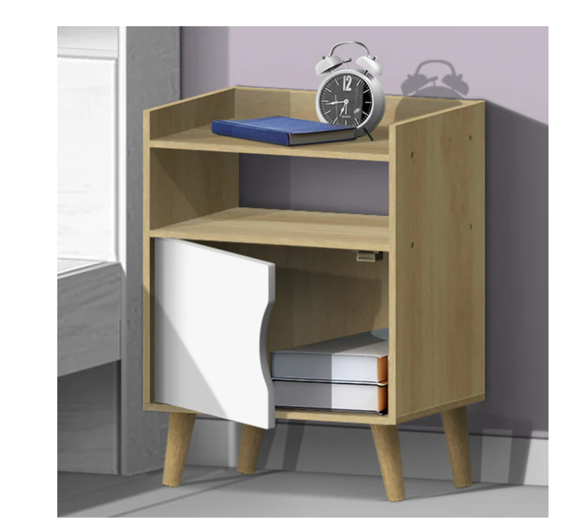 Bedside Table | SKU: 47483 | WITH 1 DOOR | Brand: UBL | Color: BEECH