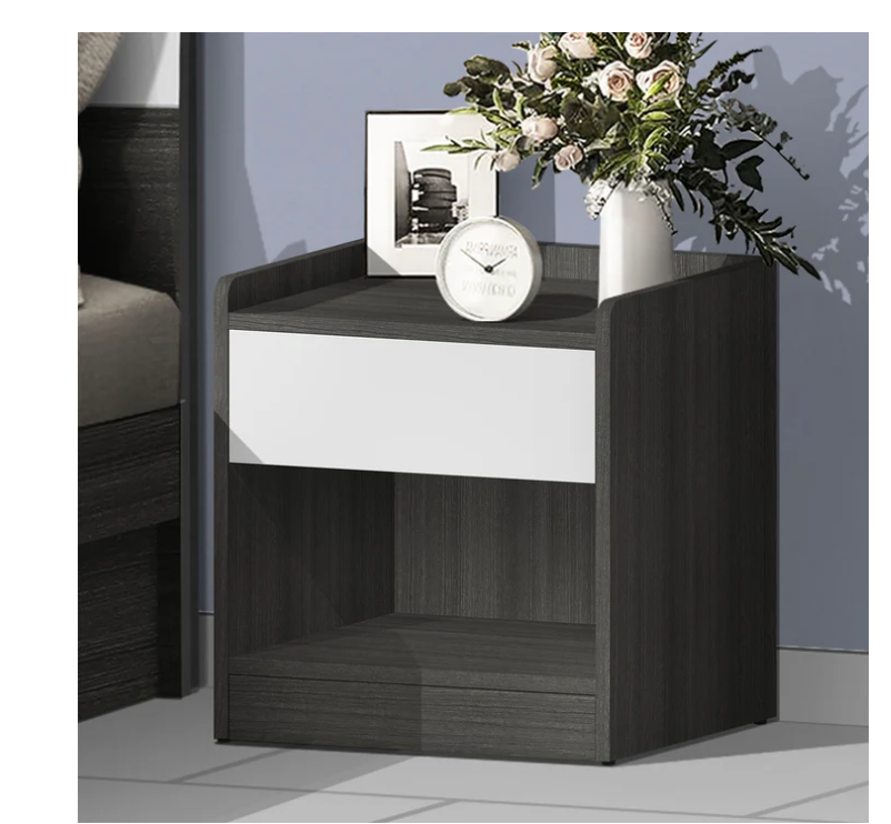 Bedside Table | SKU: 53541 | WITH 1 DRAWER | Brand: BNF | Color: WHITE/OAK