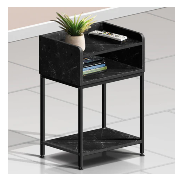 Side Table | SKU: 57108 | PARTICLE BOARD + METAL | Color: BLACK