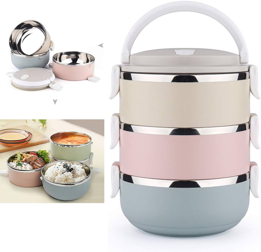 LUNCH BOX2.1L THREE LAYERS STAINLESS STEEL/New Brand/Free Delivery/Viber-9485167