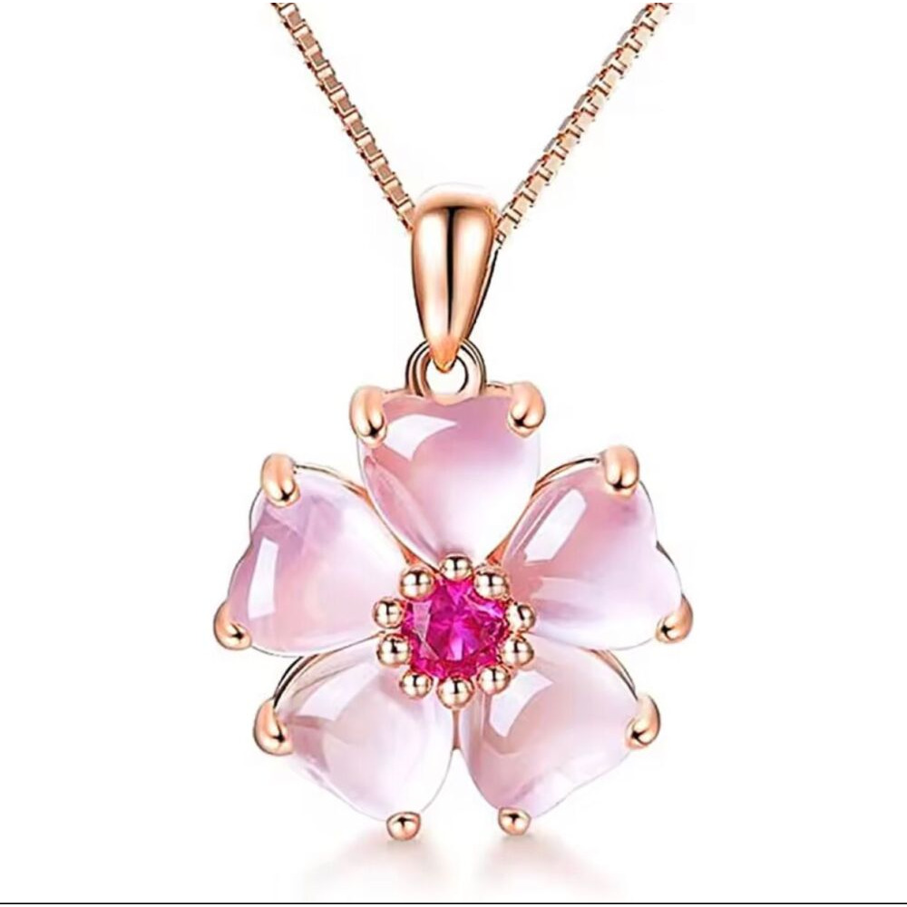 Fancy Flower Necklace Women Temperament Sweet Chain Necklace