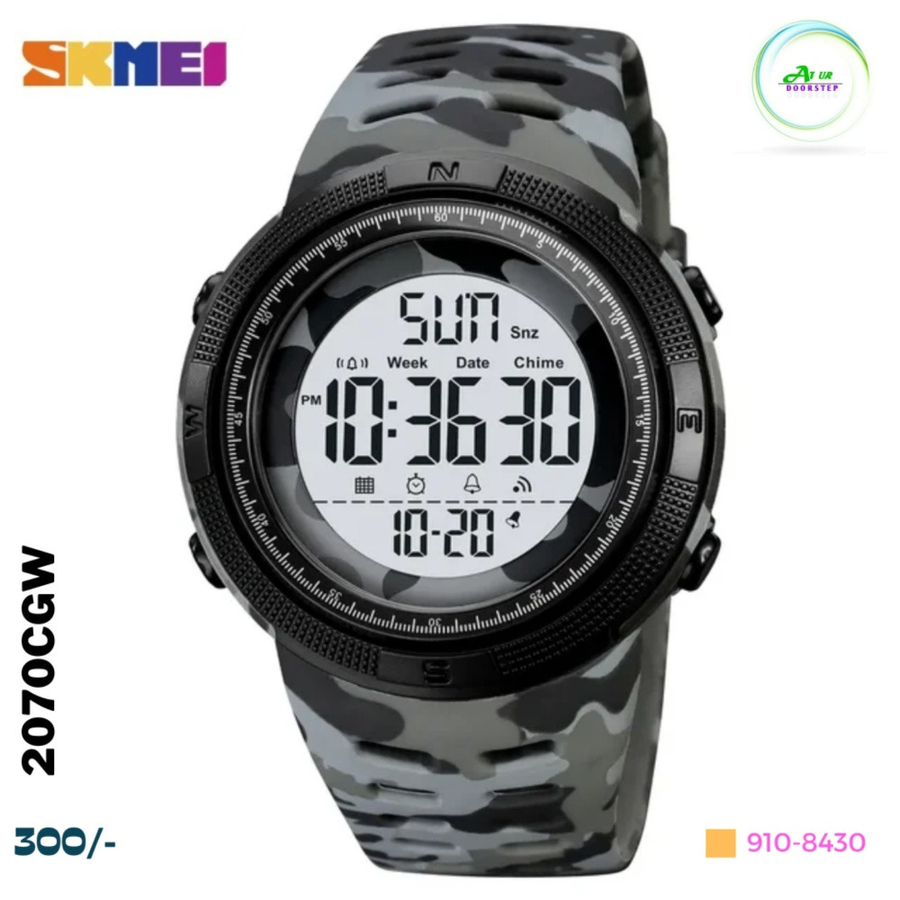 Digital Watch 2070WT Skmei Wristwatch Water proof level 5ATM