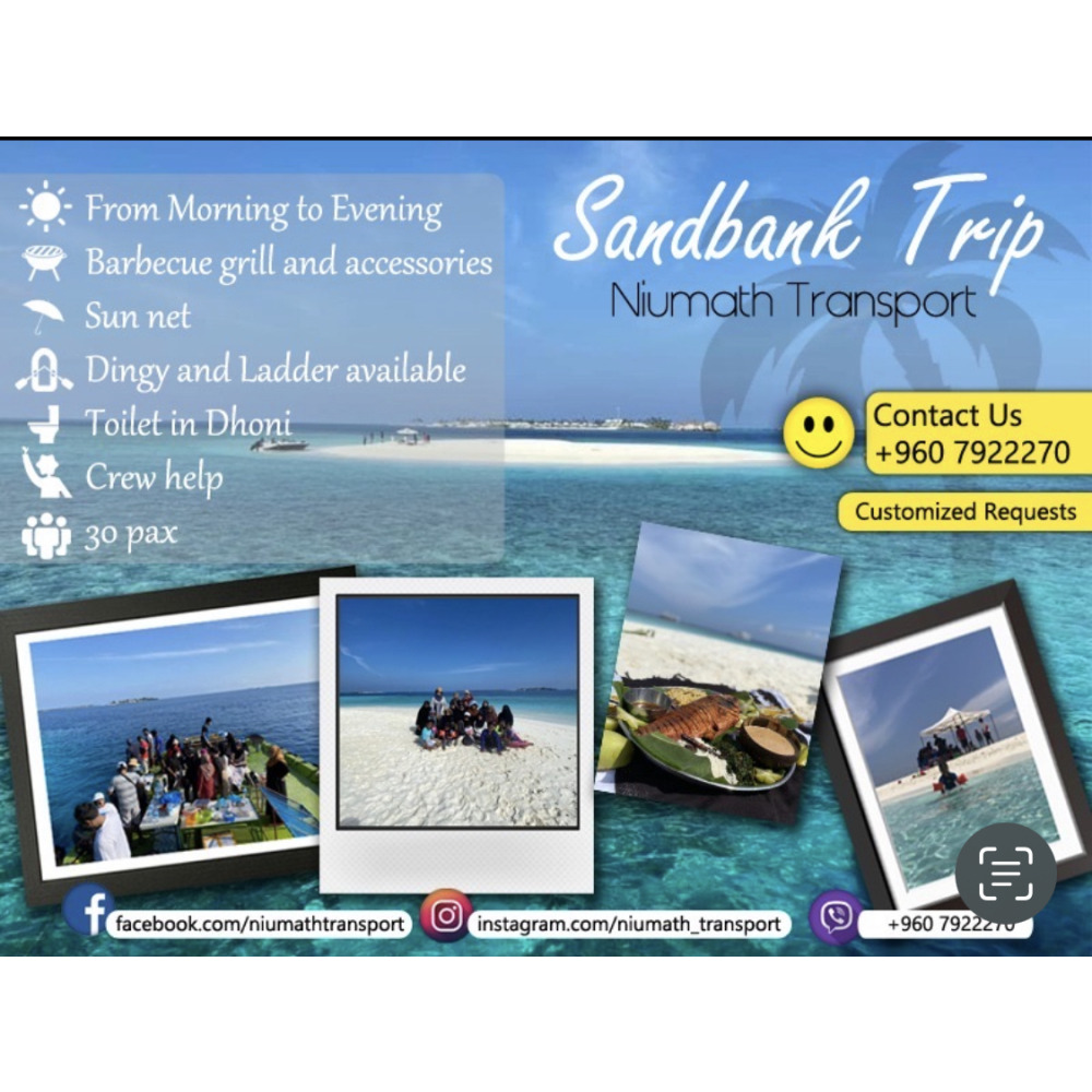 Fishing Trip, Picnic Trip, Supply Trip, Garbage Trips, Sand bank trips,Call/vibe