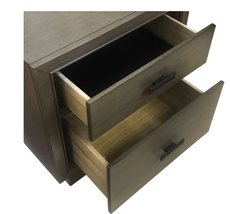 Bedside Table | SKU: 47342 | WITH 2 DRAWERS | Color: GREY | Brand: ASHLEY