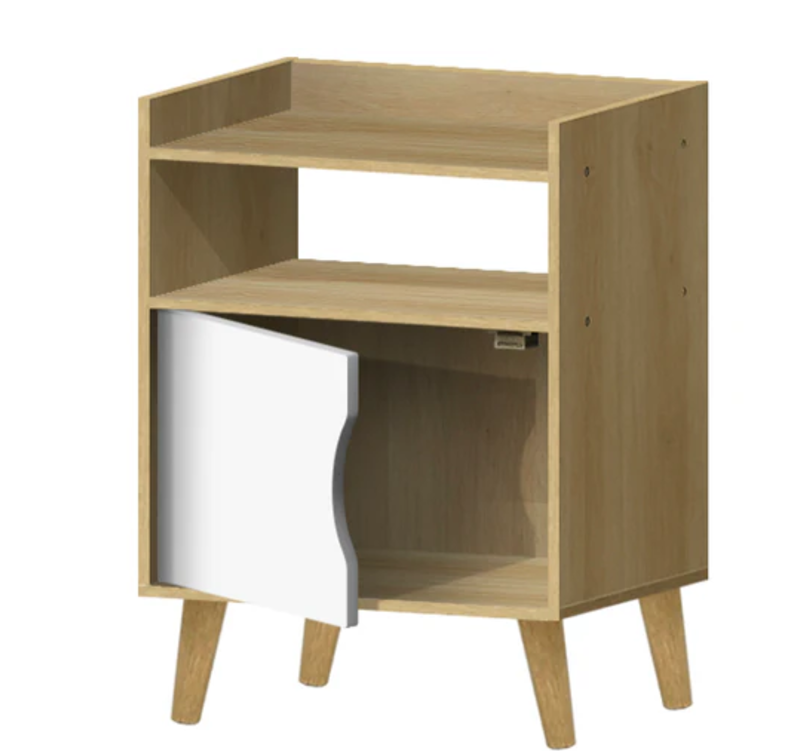 Bedside Table | SKU: 47483 | WITH 1 DOOR | Brand: UBL | Color: BEECH