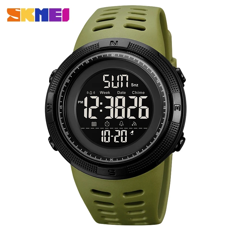 Digital Watch 2070WT Skmei Wristwatch Water proof level 5ATM