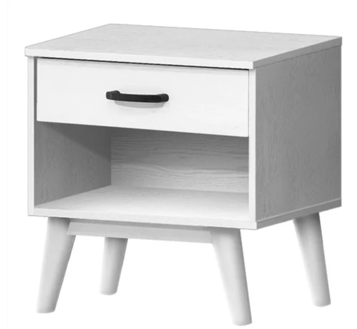 Bedside Table | SKU: 42850 | WITH 1 DRAWER | Brand: F-GOLD | Color: WHITE