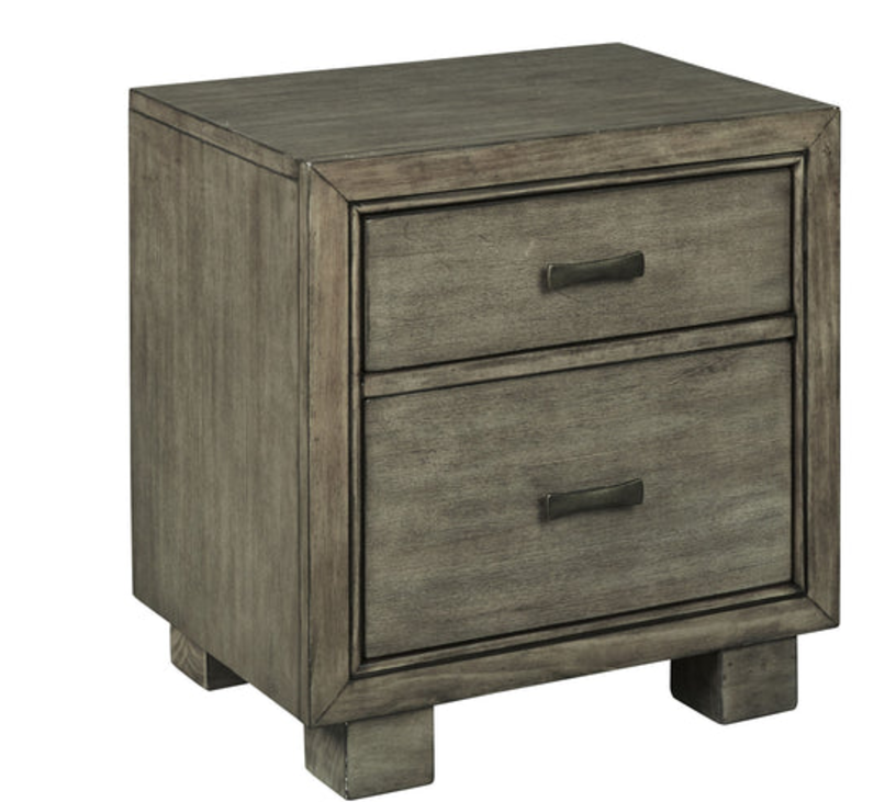 Bedside Table | SKU: 47342 | WITH 2 DRAWERS | Color: GREY | Brand: ASHLEY