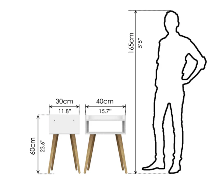 Bedside Table | SKU: 48805 | OPEN | Brand: UBL | Color: WHITE