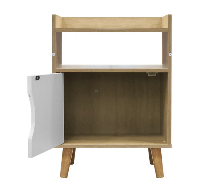 Bedside Table | SKU: 47483 | WITH 1 DOOR | Brand: UBL | Color: BEECH