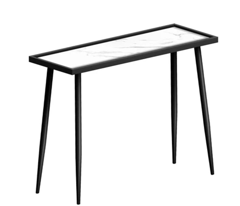 Side Table | SKU: 57105 | PARTICLE BOARD + METAL | Color: WHITE/BLACK