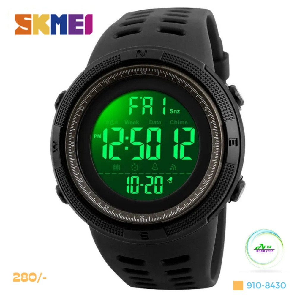 SKMEI Brand Men Sports Watch Waterproof LED Digital Military Wrsit Watch 1251BK