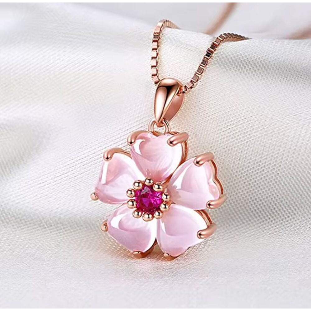 Fancy Flower Necklace Women Temperament Sweet Chain Necklace